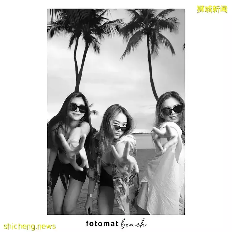 黑白自拍馆Fotomat来到户外，打造沙滩摄影棚🏖自己按下快门，拍出酷炫美照