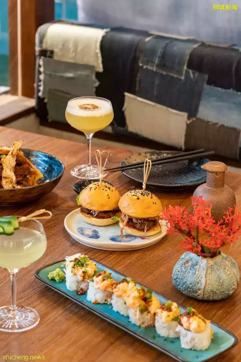 JyPSY One Fullerton可以看到海灣的日料餐廳🍣波西米亞風+療愈藍色調,打造超舒適的用餐氛圍