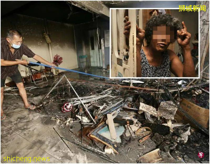 走廊堆杂物狂烧 女屋主：疑有人乱丢烟蒂 以后不敢放