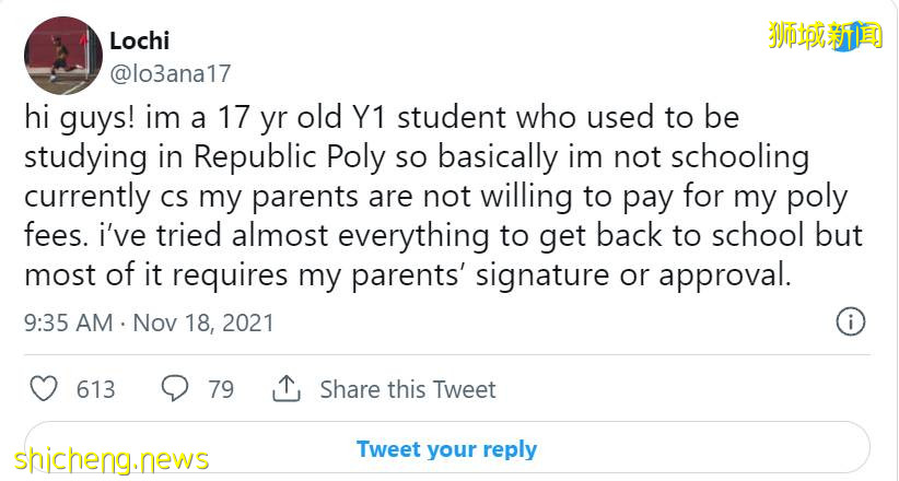 “入读新加坡的理工学院半年后，父母认为没前途！停止为我交学费”