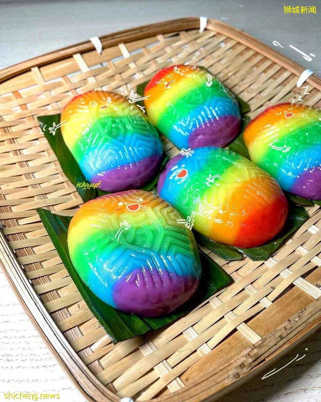 “吉祥红龟糕”五彩缤纷的彩虹Ang Ku Kueh🌈绚丽色彩+细腻内馅、外送到你家🏠 
