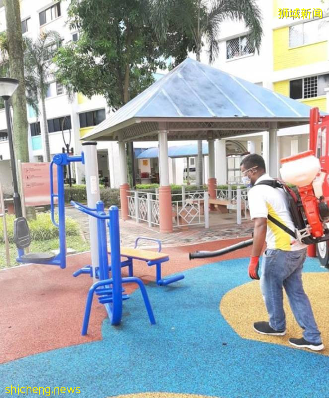 新加坡進入解封第二階段，清潔工們清潔消毒好忙碌