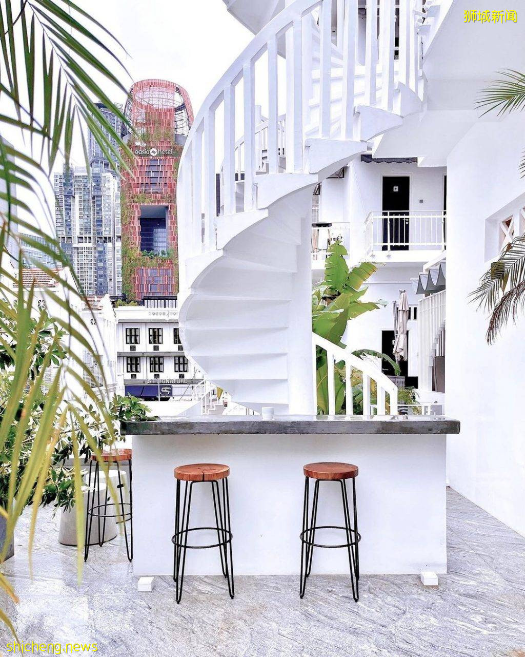 Tanjong Pagar屋顶Cafe“Canteen”📌户外阳台、螺旋阶梯,下一个网美打卡热点📷