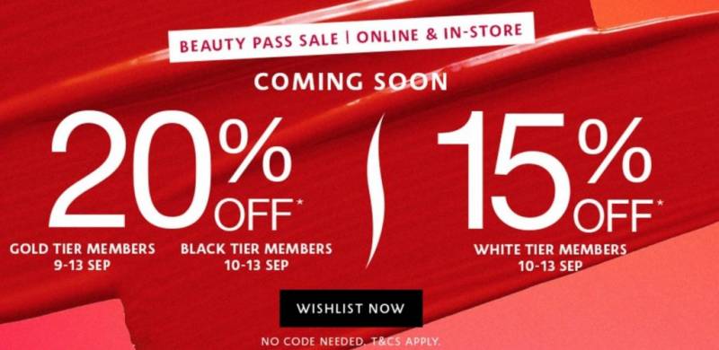 9.9 超級好deal！今年新加坡Sephora第一次線下大促！線上線下齊進行！金、黑卡會員全場8折！白卡、新會員也有全場85折