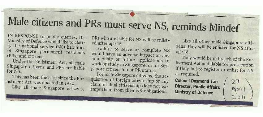 這個PR自願要求服兵役:新加坡是我的家鄉!移民後都必須當兵嗎