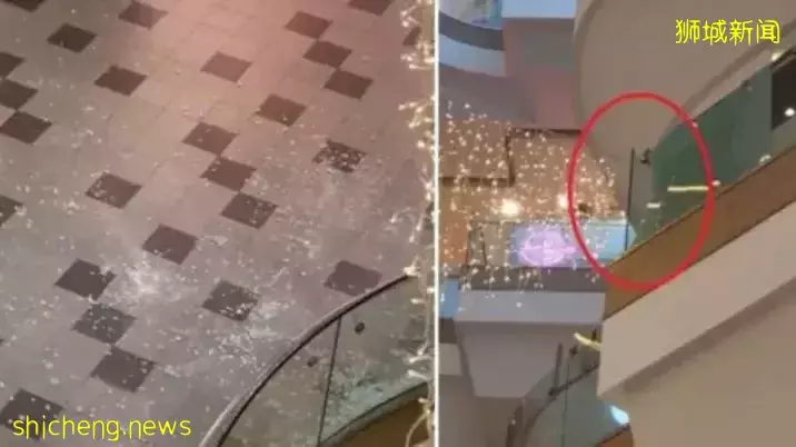 新加坡商场玻璃爆裂，顾客受伤！商场对事故造成不便表歉意