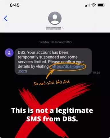 继OCBC诈骗简讯之后，现在来到DBS星展银行