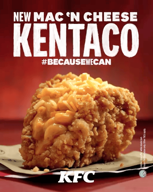 KFC重磅新品Mac ‘N Cheese Kentaco！超大炸雞排替代Taco外殼，肉食動物的狂歡又來啦