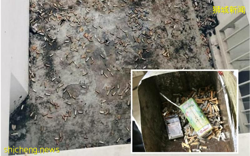 楼上烟客随手丢 二楼平台满烟蒂 居民：又脏又危险