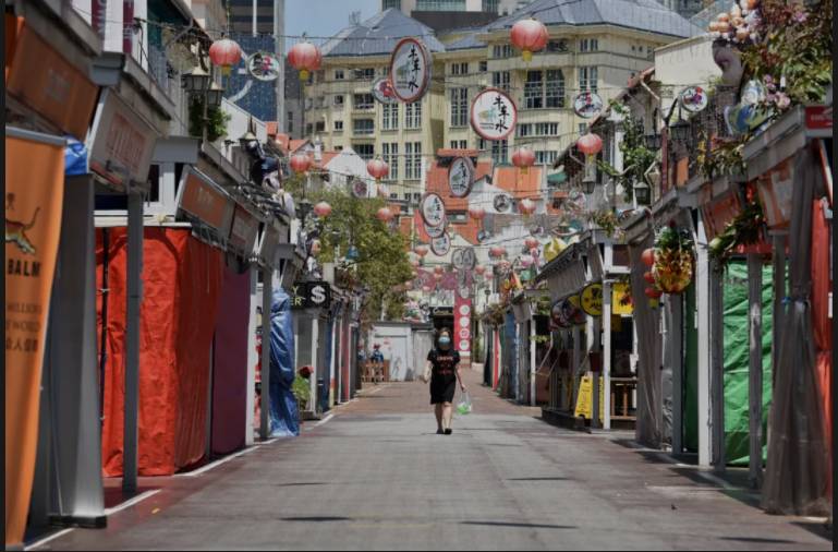 疫情之下,新加坡“唐人街”除夕前夕一个字“冷”