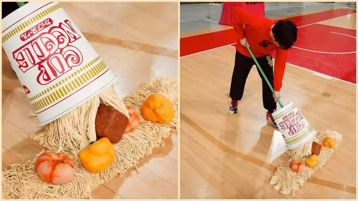 发明实在太强，原来真的有这款巨大日清杯面拖把