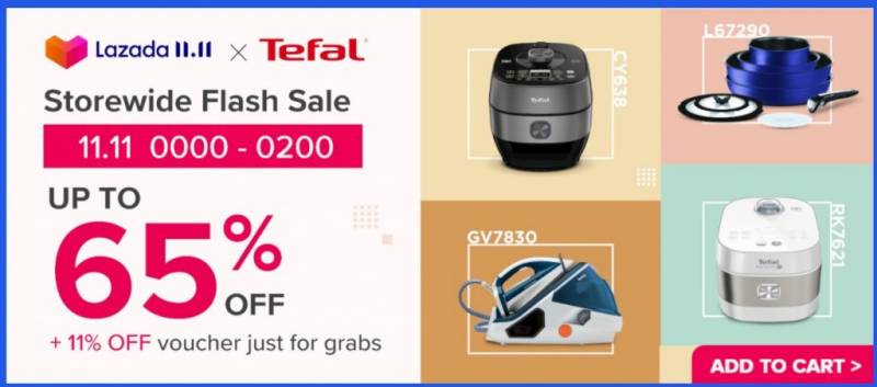 LAZADA双十一活动开启!Apple低至7折,阿迪达斯45折,Dyson 6折,Nike 5折,超全品牌参与,折扣高达80%!!凌晨开抢,限时两小时!!冲鸭