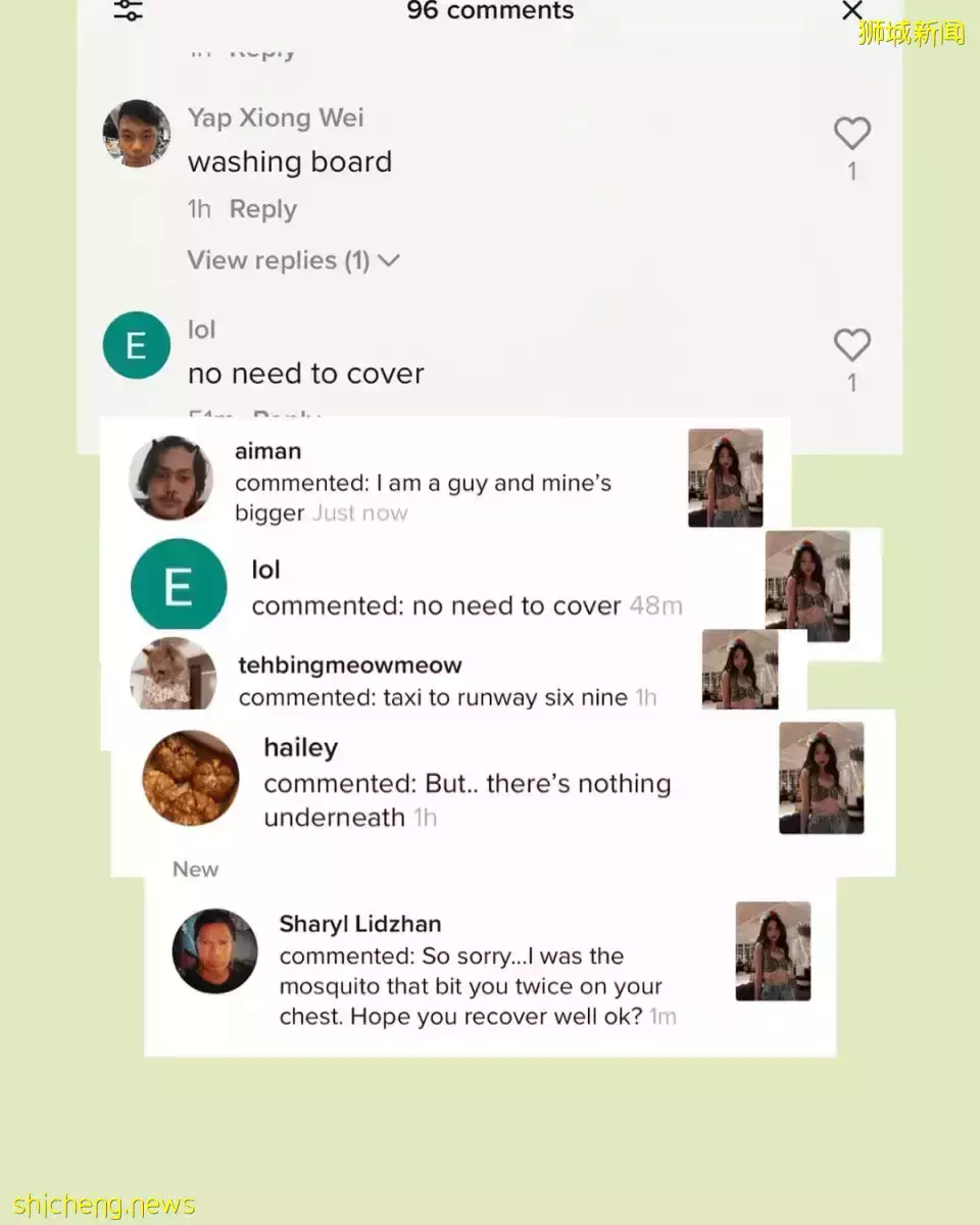 新加坡網紅曝光取笑她“平胸”的人,怒怼“我愛我的小胸部”