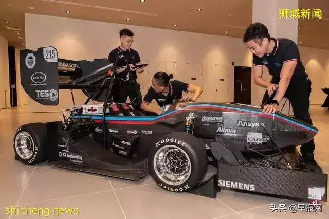新加坡大学生研发的电动方程式赛车长啥样