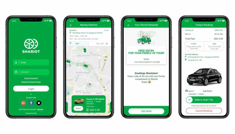 新加坡汽车共享服务Shariot提供短期汽车租赁，每小时只要1新元