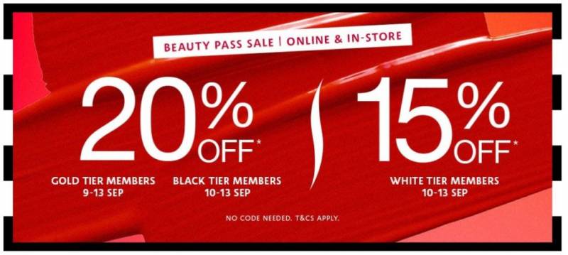 9.9 超級好deal！今年新加坡Sephora第一次線下大促！線上線下齊進行！金、黑卡會員全場8折！白卡、新會員也有全場85折