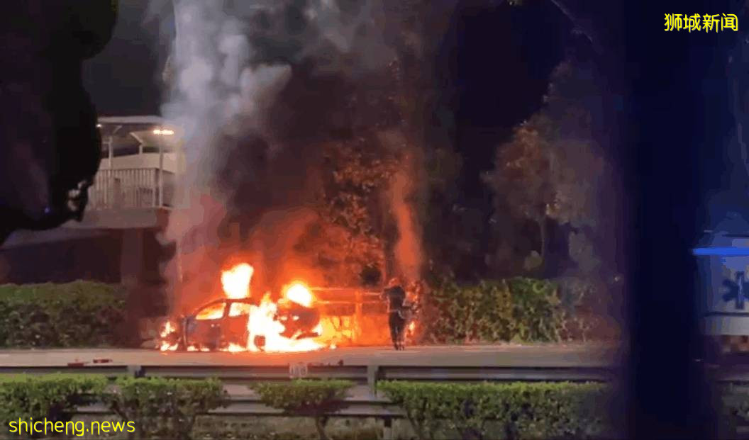 視頻曝光!新加坡多車連撞致1死6傷!羅厘側翻、小車起火濃煙滾滾