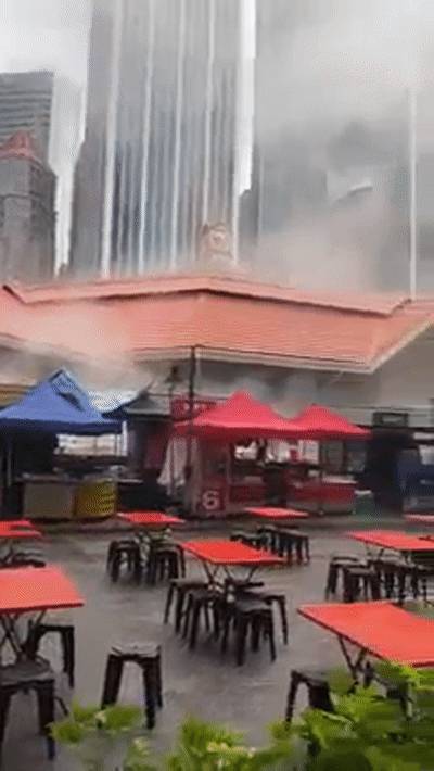 新加坡市中心老巴刹爆炸起火，緊急疏散50個攤販，濃煙滾滾