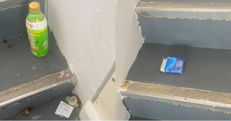 “今天,我又在組屋樓梯間,發現保險套和紙巾了...”