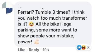 新加坡网友:“我看见一辆法拉利翻滚了三次,撞到柱子上!”