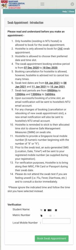 南洋理工大學將免費爲學生提供 COVID19 拭子測試