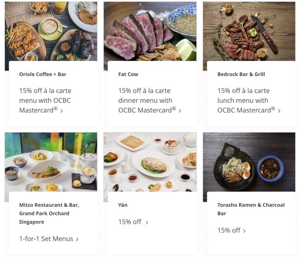 OCBC聯手本地80+家精選餐廳,推出持卡人專屬買一送一、7折優惠!有效期至6月30日