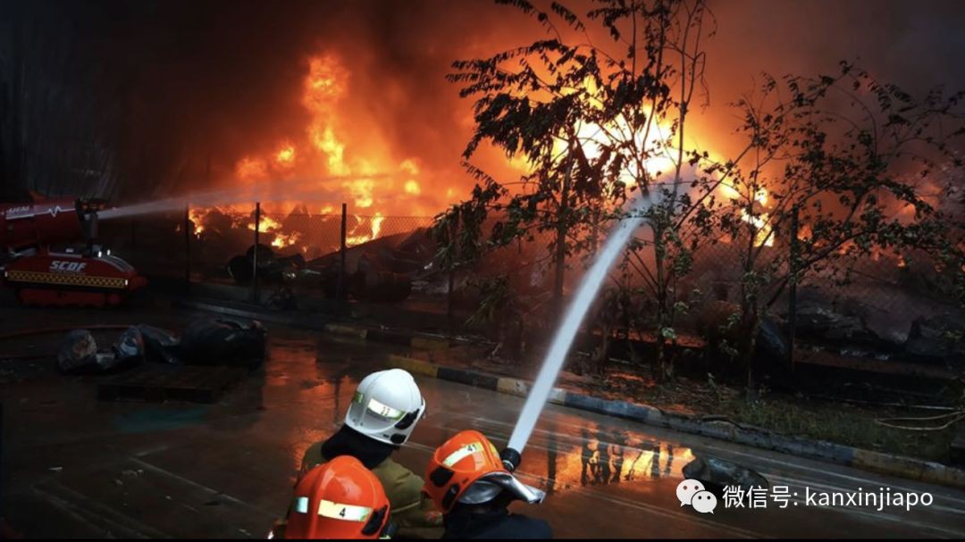 新加坡化工厂大火狂烧6小时，出动130名消防员！