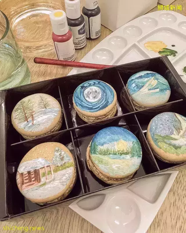 The Art Nooq马卡龙绘画体验课😍使用可食用涂料,亲手绘制彩色图案,好玩程度100%