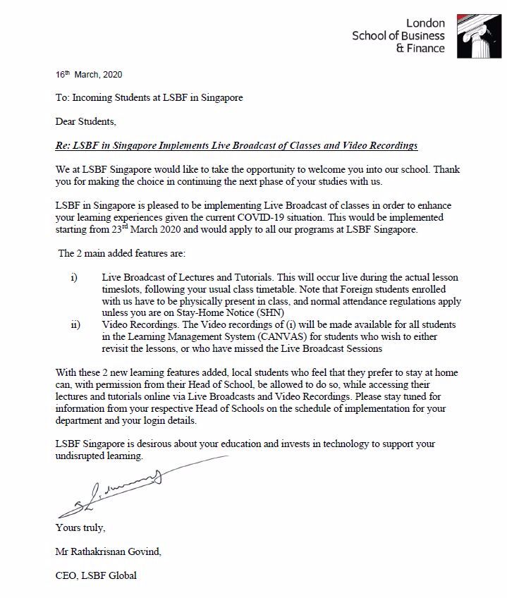 LSBF 即将推出网络课程