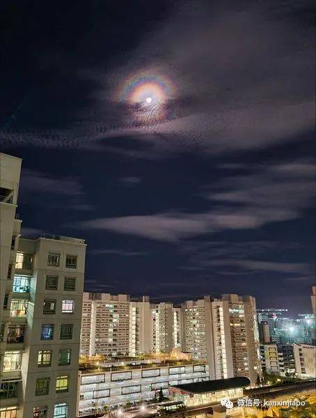 梦幻月晕!新加坡昨晚出现“吸血鬼”月亮
