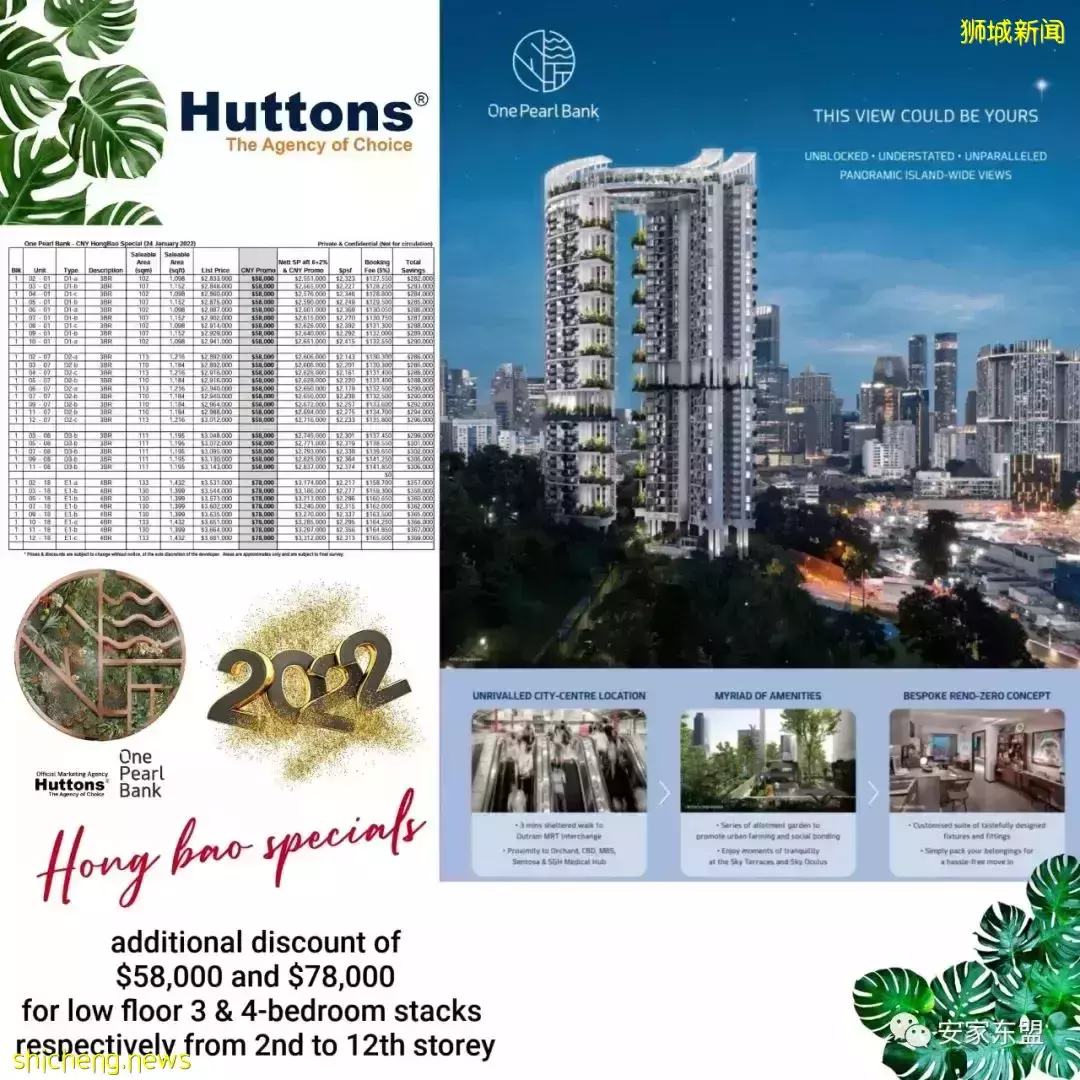 虎年春節新加坡樓盤折扣龍虎榜
