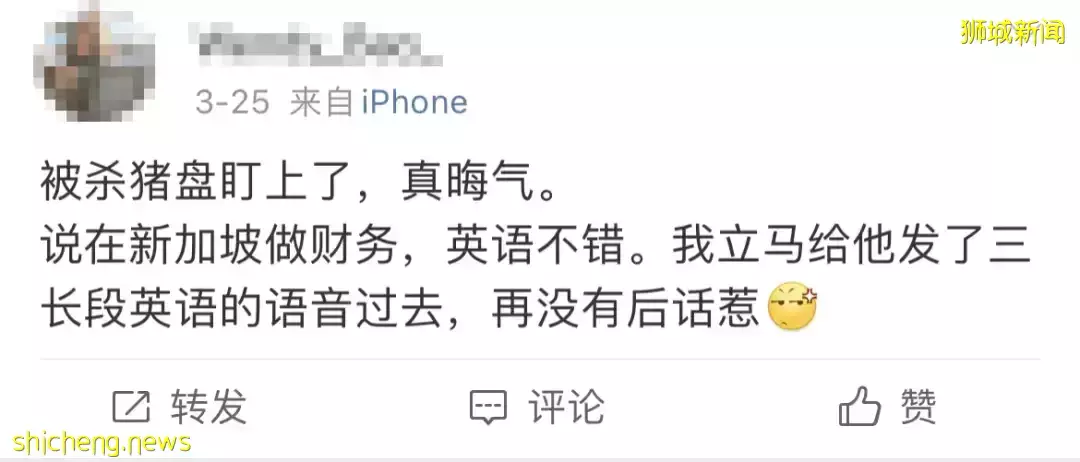 杀猪盘又有新套路！聊天记录曝光，在新加坡的中国人成为目标！他们在线求助