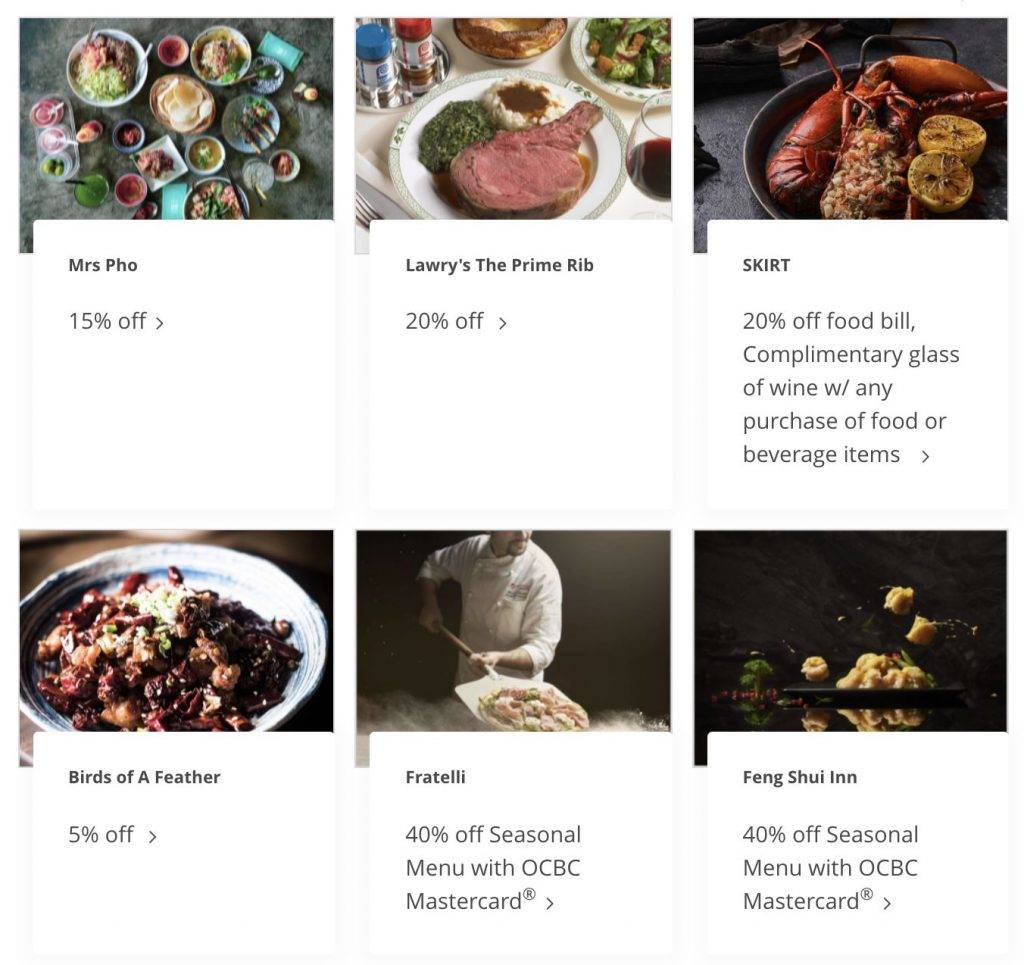 OCBC聯手本地80+家精選餐廳,推出持卡人專屬買一送一、7折優惠!有效期至6月30日