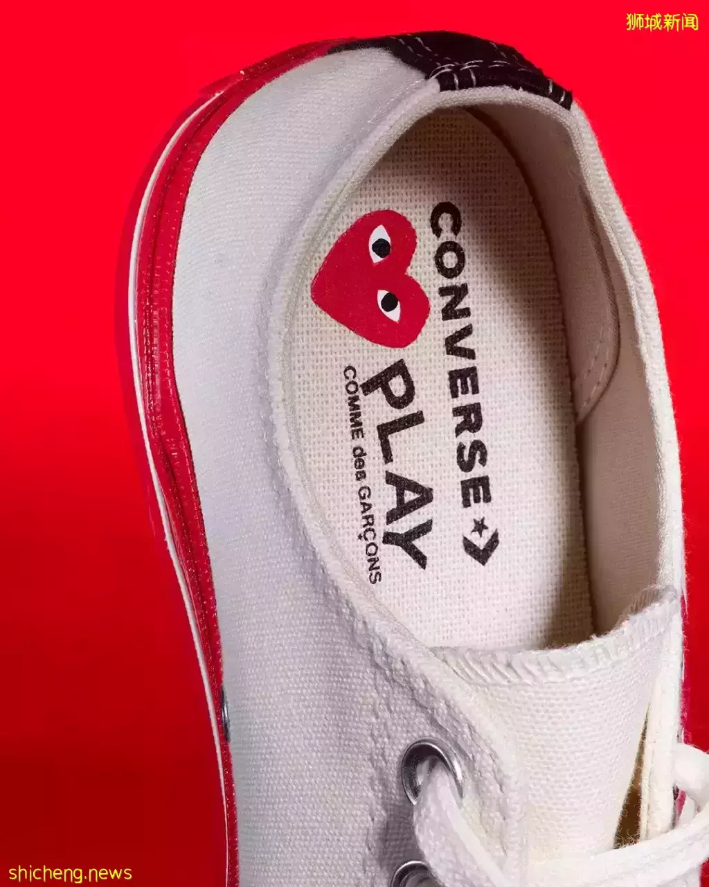 全新Converse x PLAY Comme des Garçons联名系列！酷炫爱心Logo+大胆红色胶条鞋底设计，一眼就爱住