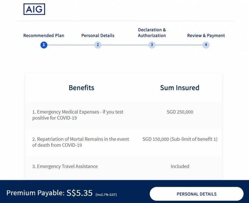 外国访客即日起可购买新加坡本地冠病旅游保险!仅需5.35新元起