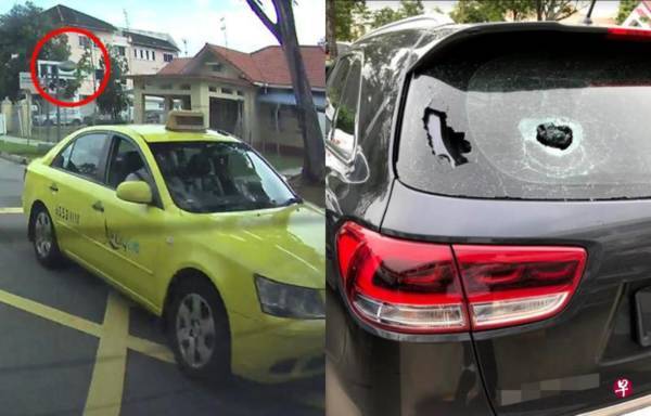 疑割车不遂 德士司机怒扔石砸车