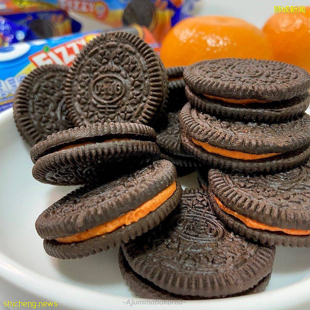 万圣节应景饼干🎃 Orange口味奥利奥你试过了吗⁉️ 夹心奶油清新酸甜,还带有气泡感🤤