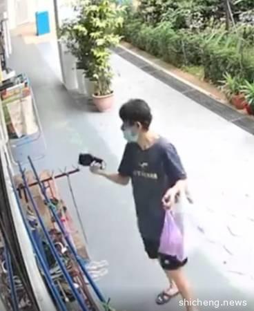 ◤肺炎疫情◢晾口罩要小心！ 妇女经过走廊 顺手牵羊