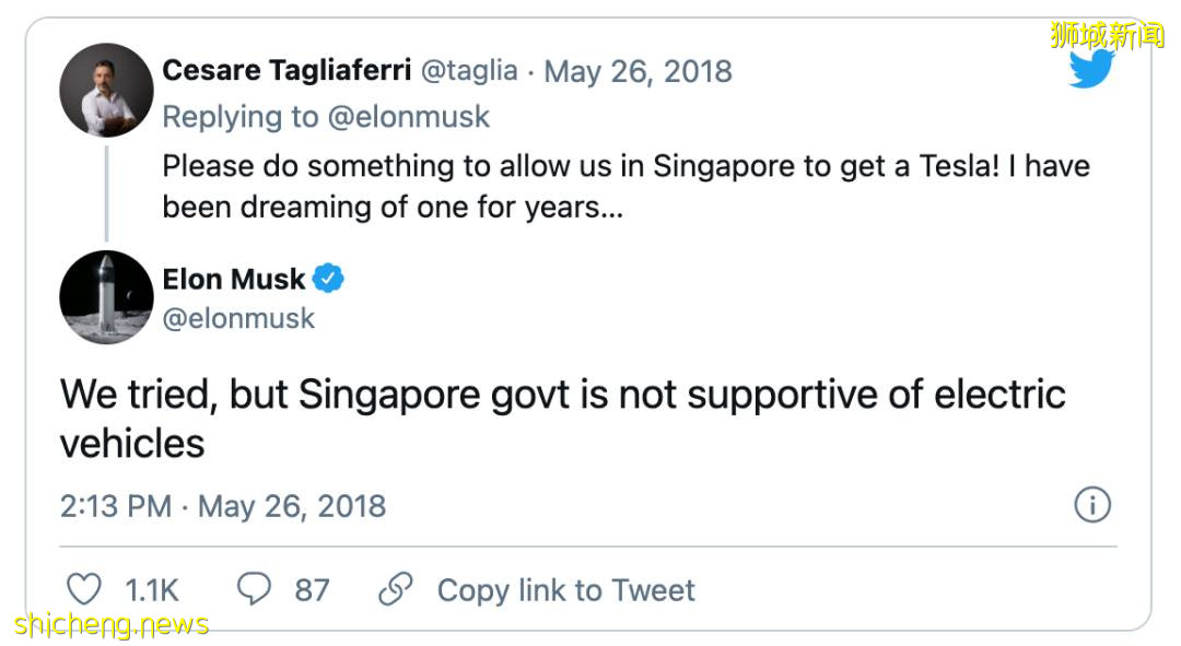 特斯拉老板马斯克11月要来新加坡!部长发文欢迎