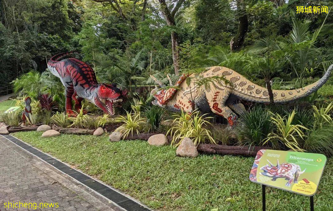 60只1:1尺寸乐高恐龙,出没新加坡动物园