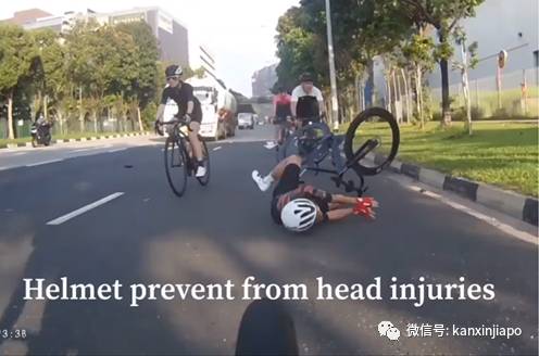 脚踏车骑行者遭金属物体绊倒!差一秒就会被巨型卡车碾过