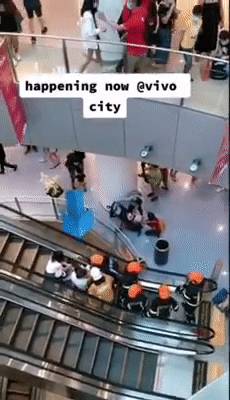 新加坡Vivocity電動扶梯“咬”人事故