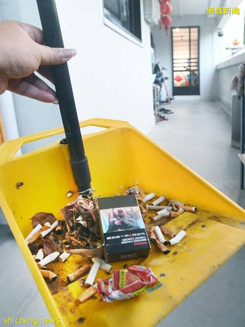 樓上煙客抽到爽 隨手亂丟百煙蒂!