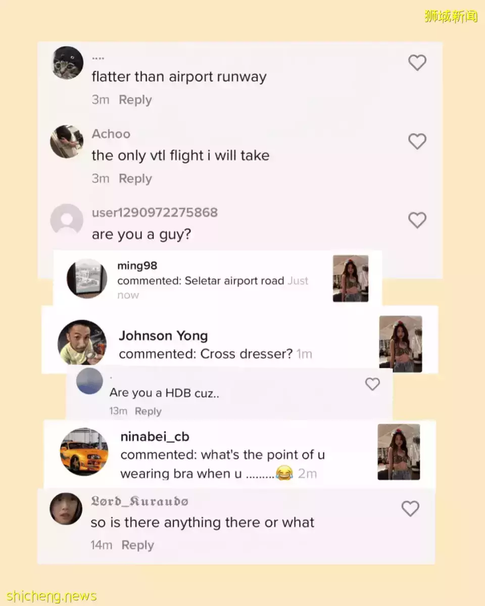 新加坡網紅曝光取笑她“平胸”的人,怒怼“我愛我的小胸部”