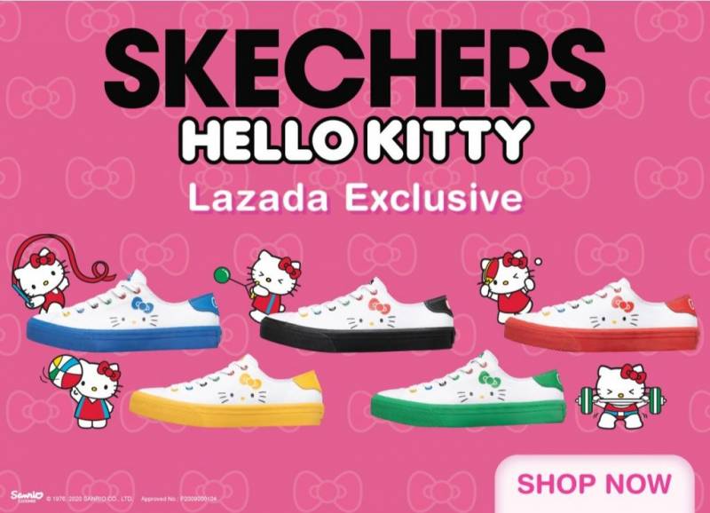 前方高萌預警!Skechers x Hello Kitty超可愛聯名款來啦!!LAZADA已經開售,線下門店10月5日發售