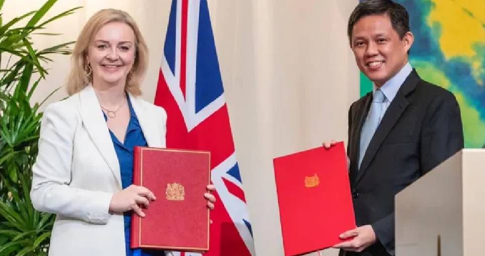 欧盟→新加坡自由贸易协定将不再适用于英国→新加坡贸易