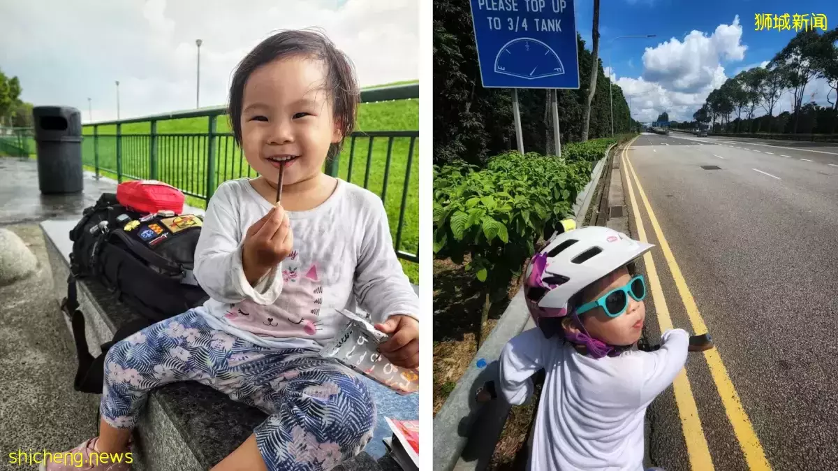 爸爸带两岁女儿环岛骑行 17小时完成166公里路程