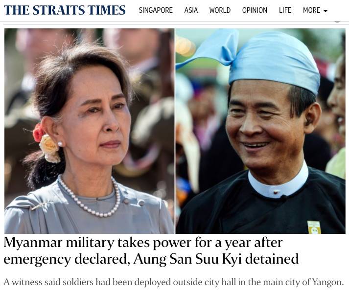 缅甸进入紧急状态!深夜扣押领袖,掐断电视信号!新加坡外交部提醒注意安全