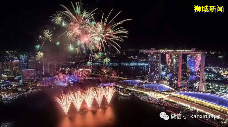 疫情笼罩2020新加坡国庆，绚烂烟花全岛怒放，祈祷平安，瘟疫退散