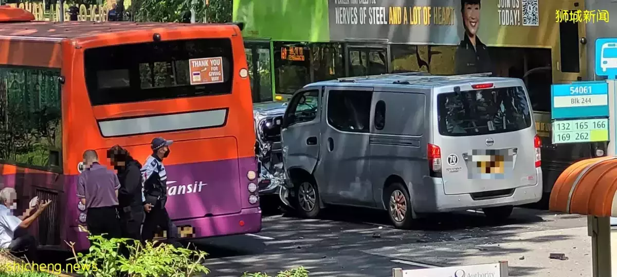 宏茂桥巴士货车轿车相撞 轿车司机送院